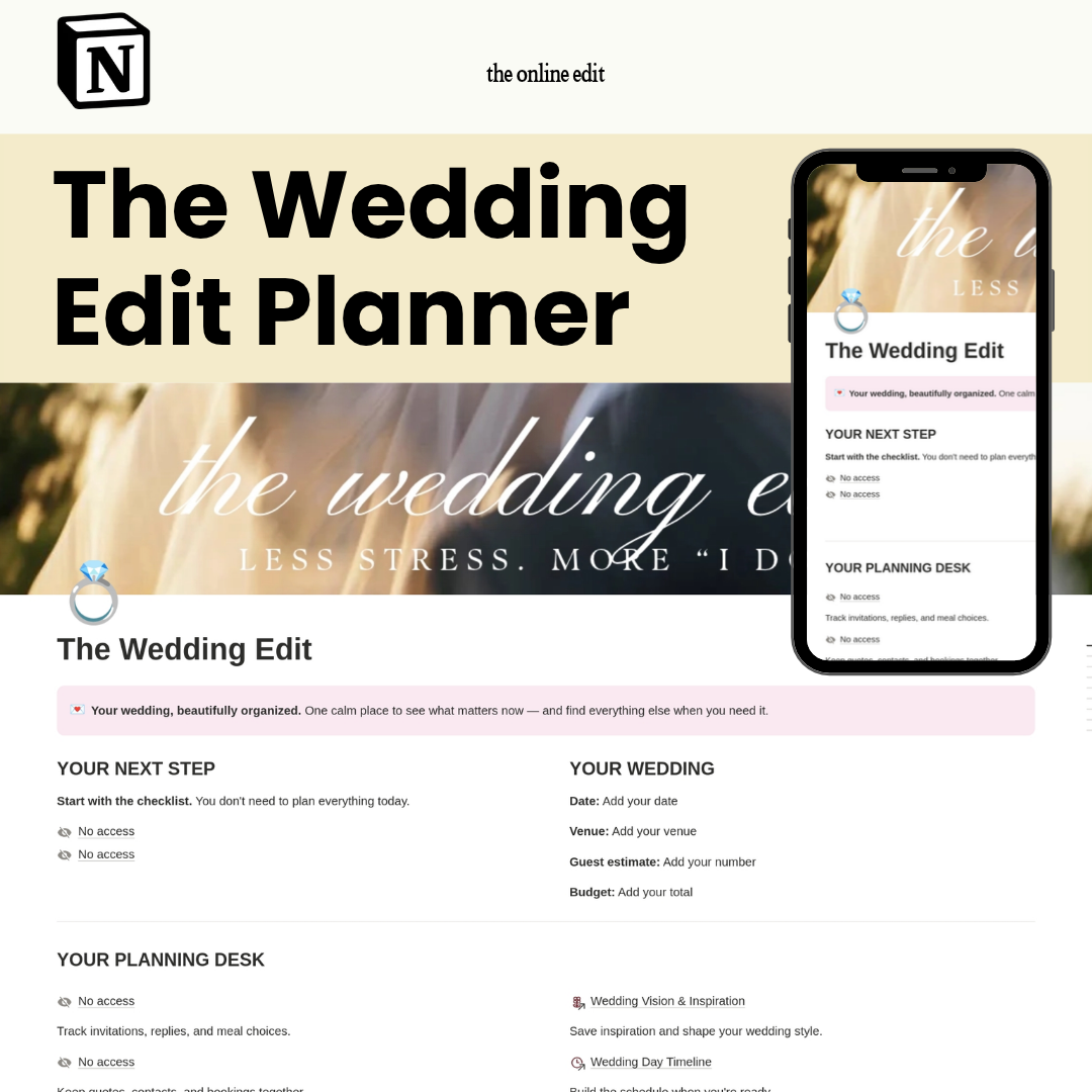 The Wedding Edit Planner