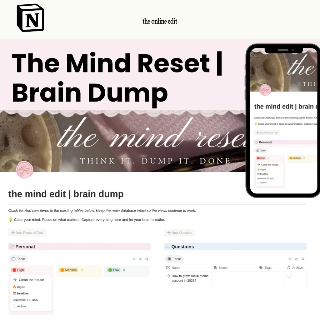 The Mind Edit | Brain Dump