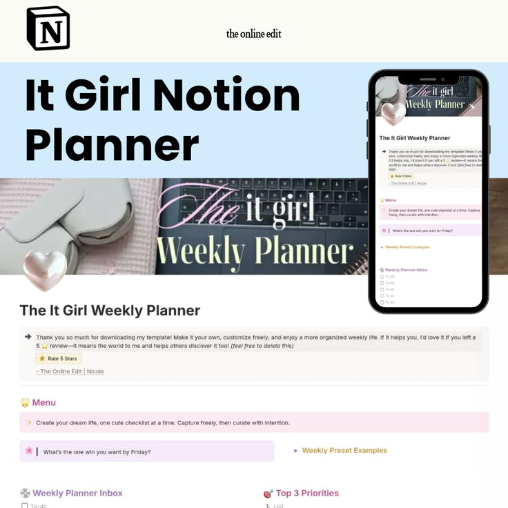 The It Girl Weekly Planner