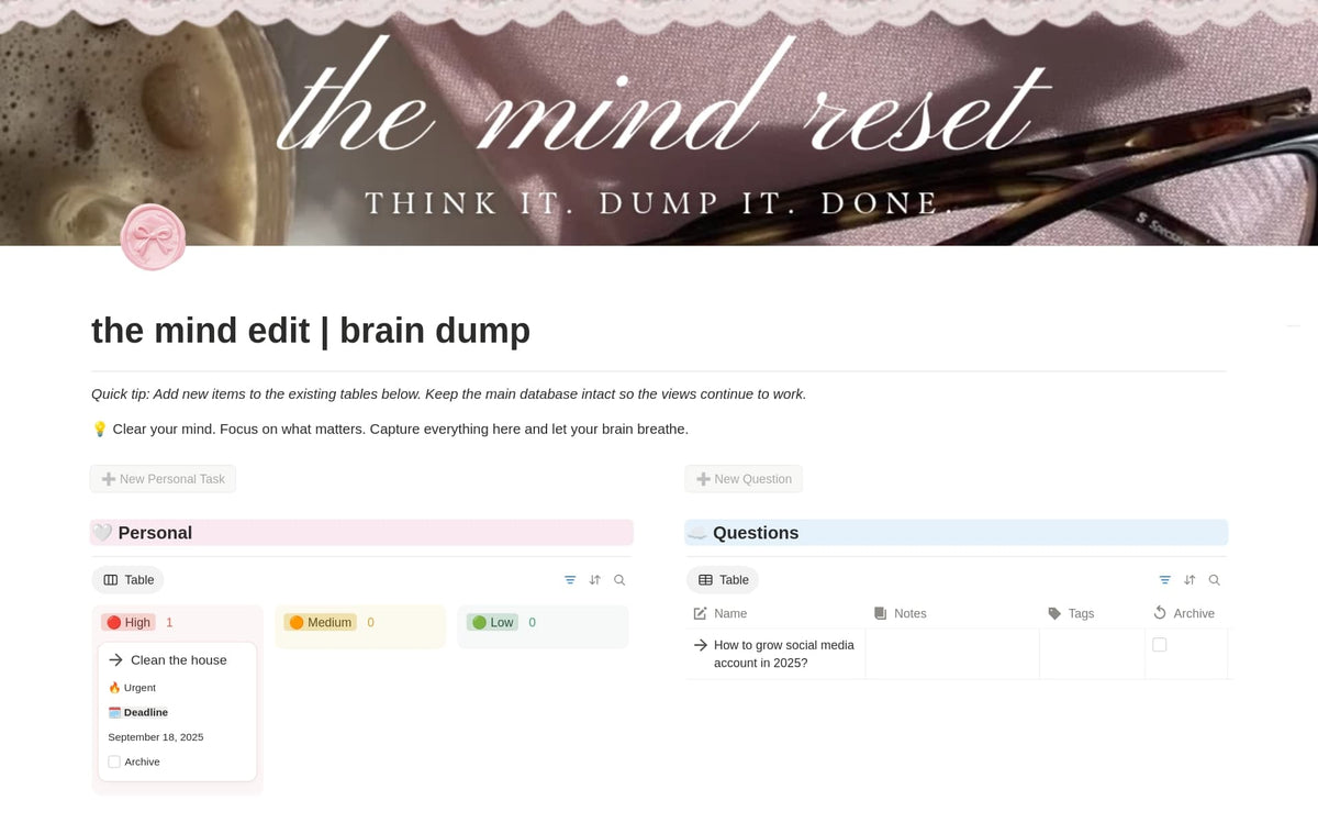 The Mind Edit | Brain Dump