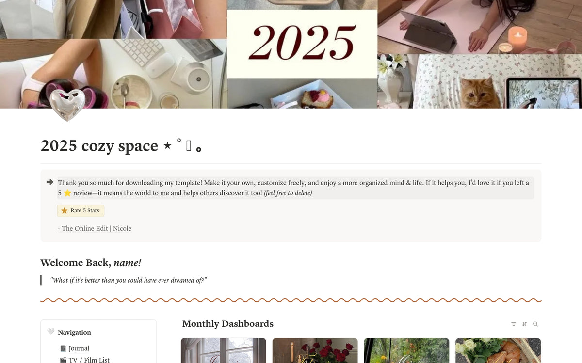 Free 2025 Aesthetic Monthly Planner