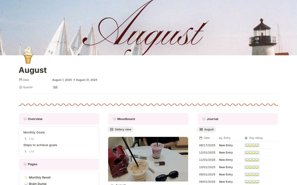 Free 2025 Aesthetic Monthly Planner