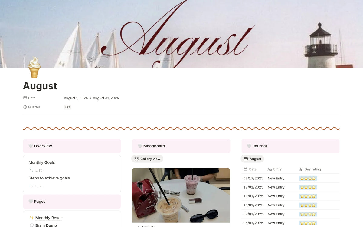 Free 2025 Aesthetic Monthly Planner