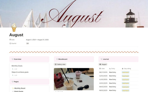 Free 2025 Aesthetic Monthly Planner