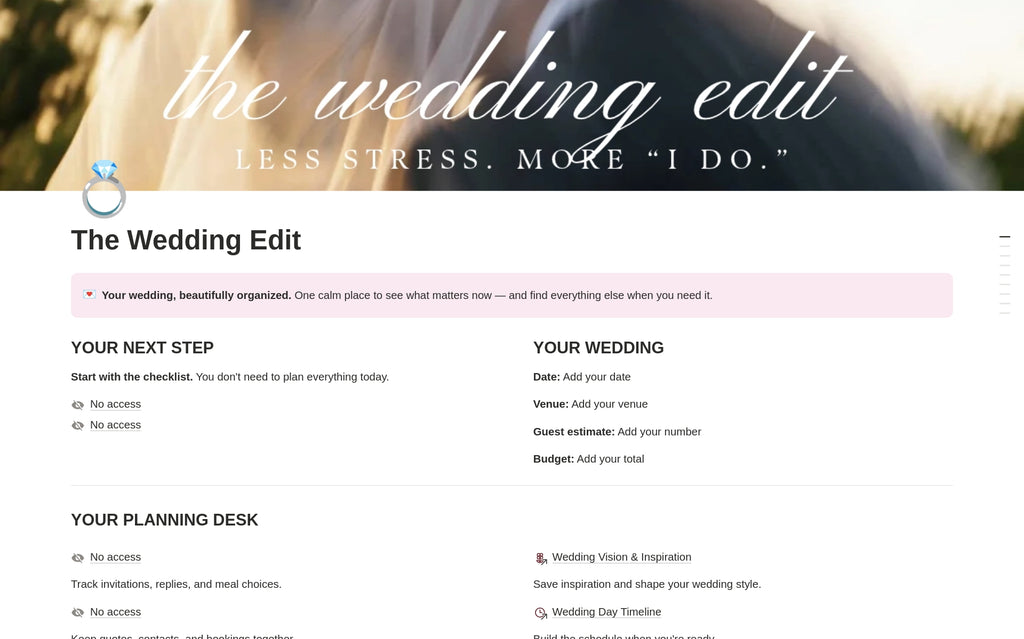 The Wedding Edit Planner