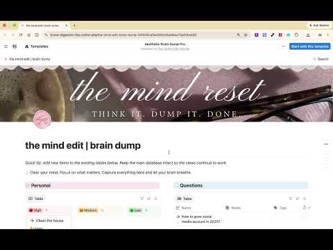 The Mind Edit | Brain Dump